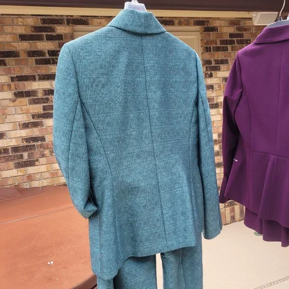 LeSuit Size 6 Pant Suit in Blue Tweed - Picture 4 of 5